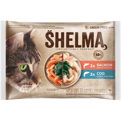 Shelma Cat losos treska 4 x 85 g
