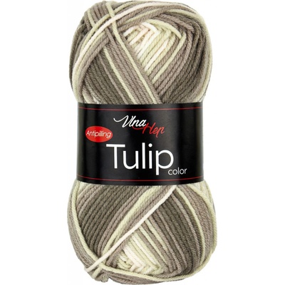 Pletací / háčkovací příze Vlna-Hep TULIP COLOR 5216 hnědo-béžová, melírovaná, antipillingová, 100g/170m