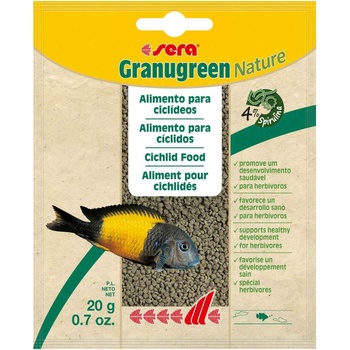 Sera Granugreen Nature - Пълноценна храна за растителноядни цихлиди, 20 гр