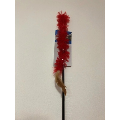 Trixie Udička s plyšovým zeleným ocasem a peřím 48 cm