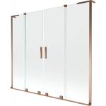 Mexen Velar L Duo параван за вана с 2 крила, плъзгащ се, 170 x 150 см, прозрачен, розово злато - 896-170-003-02-60 (896-170-003-02-60)