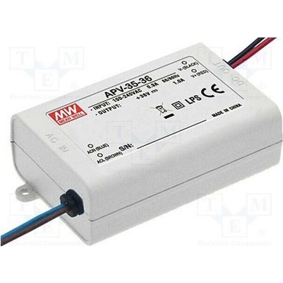 MEAN WELL APV-35-24 Napájecí zdroj: spínaný; LED; 36W; 24VDC; 1,5A; 90÷264VAC; IP42