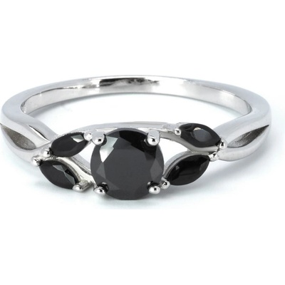 Rafity Stříbrný prsten Midnight Elegance s černými zirkony R0095-15