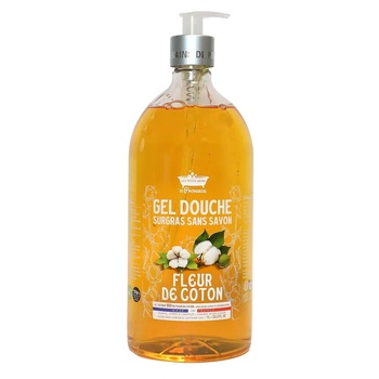 Les Petites Bains de Provence Цвете на памук Душ гел За чувствителна кожа 1000 ml