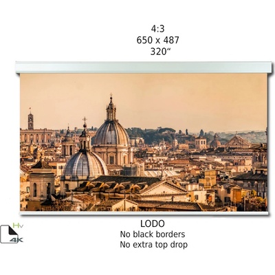 Screenline Моторизиран прожекционен екран за стена/таван Screenline LODO Home Vision, 650x487(320), 4: 3, бял, стенен превключвател (SL-LO650AHV)