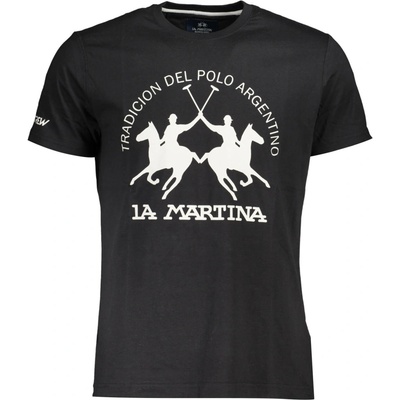 La Martina MEN'S SHORT SLEEVE T-SHIRT BLACK černá bílá