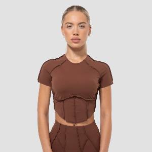 GymBeam Women‘s Cosmo Cropped T-shirt Brown L
