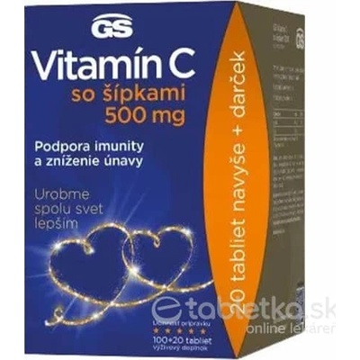 GS Vitamín C 500 so Šípkami 100+20 tabliet Darček 2022