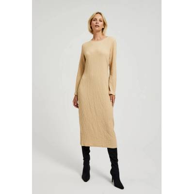 Moodo Бежови миди рокли с дълъг ръкав Moodo Moodo | Bezhov | ЖЕНИ | XS