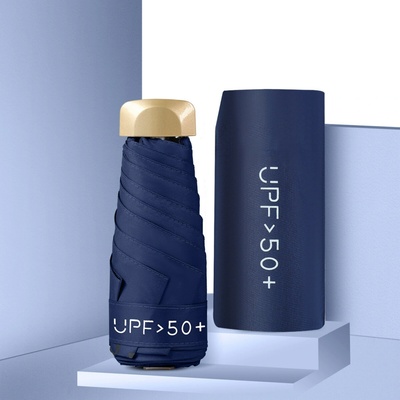 Skladací cestovný mini dáždnik UPF 50 modrý