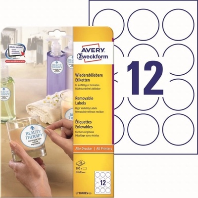 Avery Zweckform L7104REV-25 bílé 60mm