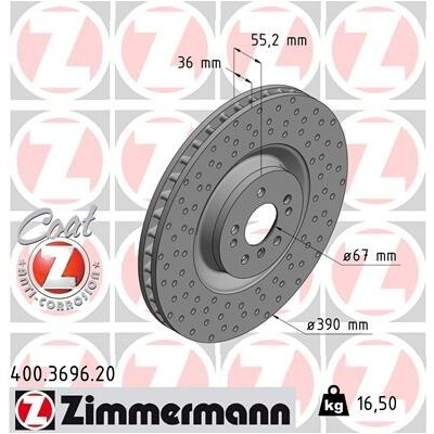 Brzdový kotúč ZIMMERMANN 400.3696.20 (400369620)