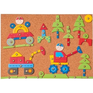 Woodyland Дървена дъска с забиващи се форми - коли (91100)
