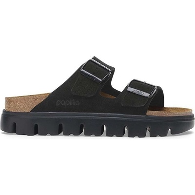 Велурени чехли Birkenstock Arizona Chunky Birkenstock x Papillio в черно с платформа 1028403 (1028403)