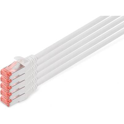 ASSMANN LAN cable Cat 6 - 10 m - 5 pieces - S/FTP shielded - white - DK-1644-100-WH-5
