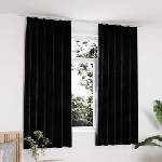 Pure Line Home Кадифени завеси в цвят черен с перделък, 2 бр. , 140 x 175 см