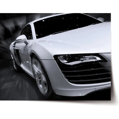 Sablio Plagát Biele športové auto - 90x60 cm