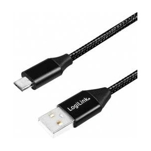 LogiLink micro USB braided 0.3m black