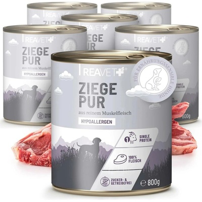 Reavet 100% čisté maso pro nutričně citlivé psy kozí 6 x 800 g