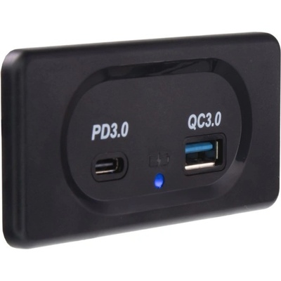 STU 34679.2 USB QC3.0 + USB-C PD3.0 zásuvka 12/24V, montáž na povrch