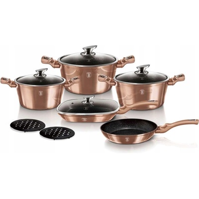 BerlingerHaus Sada hrnců Rose Gold Collection z hliníku 11 ks