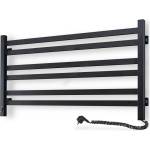 Vertaduro - Радиатор за баня, ребрист, с термостат AVA 181W/230V 50x90 cm IP44 черен, десен (VR0109)