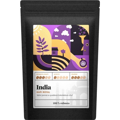 Kafčo čajda India Kapi Royal jednodruhová káva robusta mletá Moka střední 1 kg