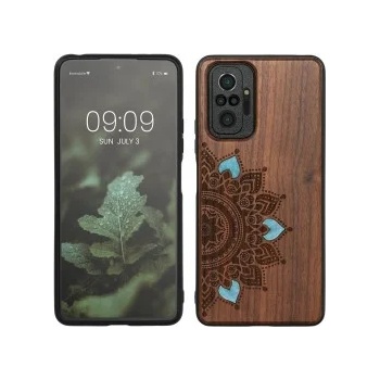 kwmobile Дървен калъф за Xiaomi Redmi Note 10 Pro - тъмнокафяв - 51424