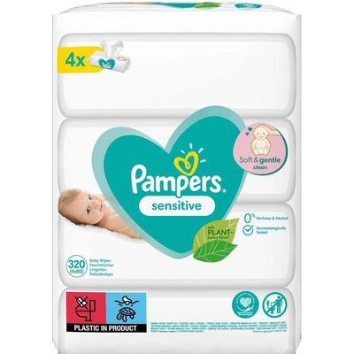 Pampers Sensitive мокри кърпички 4x80бр (81687201)