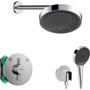Hansgrohe - Душ комплект с вградена смесителна батерия, с корпус с диаметър 25 см, 3 струи, хром SANI21HHH004 (SANI21HHH004)