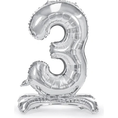 PartyDeco Свободностящ балон от фолио 3 сребрист 70 см