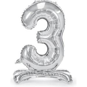 PartyDeco Свободностящ балон от фолио 3 сребрист 70 см