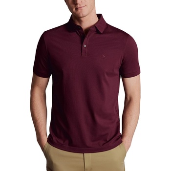 Charles Tyrwhitt Pique Polo - Wine Red - XXL Едноцветна поло тениска Тениски поло