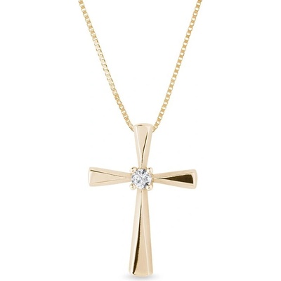 Klenota Gold Pendant Shaped Cross with Diamond k0628013