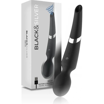 BLACK&SILVER BECK SUCTION & VIBRATION SILICONE RECHARGEABLE BLACK