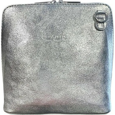 Vera Pelle kožená malá crossbody třpytivá stříbrná 8751 stribrna
