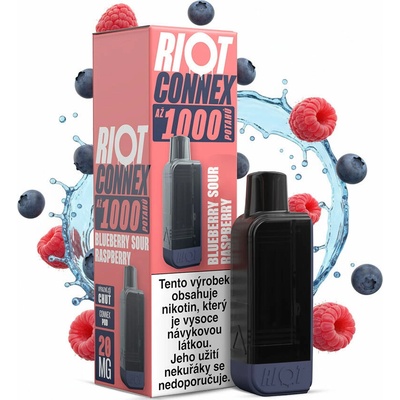 RIOT Connex 1000 předplněná kapsle Blueberry Sour Raspberry 18mg