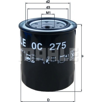Olejový filter MAHLE ORIGINAL OC 275 (OC275)