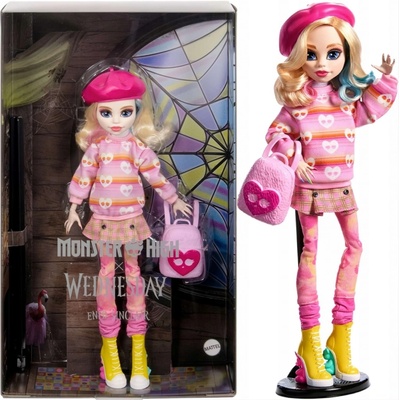 Mattel Monster High X Wednesday Enid Sinclair v ružovém outfitu HXJ05