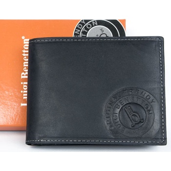 Luigi Benetton kožená peněženka z pevné matně černé kůže