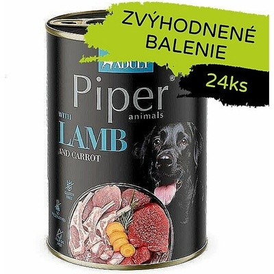 Piper konzerva pre psov s jahňacím a mrkvou 24 × 400 g