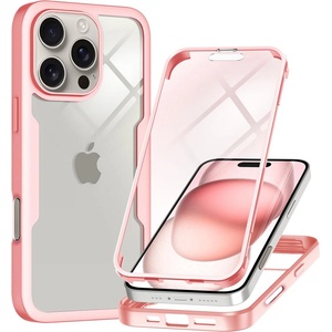 Techsuit Калъф за iPhone 16 Pro Max + Протектор - ColorVerse 360 Series - розов
