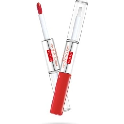 Pupa Dlhotrvajúci tekutý rúž Made To Last Lip Duo Liquid Lip Colour 001 Hot Coral 2 x 4 ml