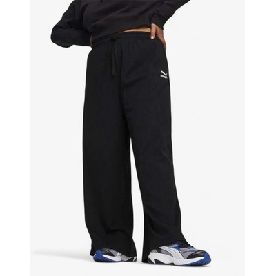 PUMA Classics Ribbed Relaxed Pants Black