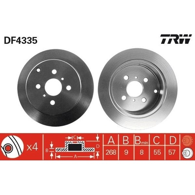Brzdový kotúč (cena za 1ks) TRW DF4335