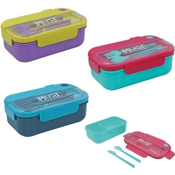 MUST Team desiatový box s vidličkou a lyžicou 1100 ml petrolejový