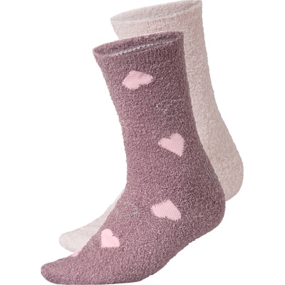 Esmara dámské hebké ponožky 2 páry srdce / lila fialová