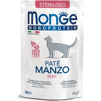 Monge Monoprotein Mono Sterilised Cat Pate Beef монопротеинов пастет за котки - 0.085кг