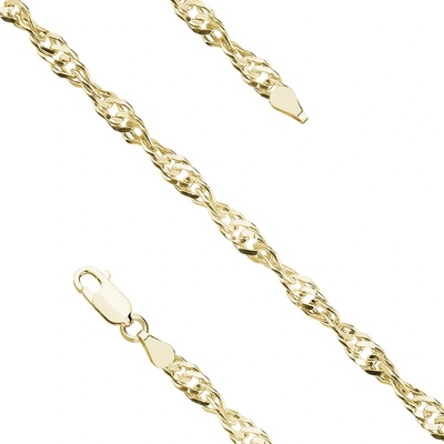 Olivie Stříbrný 18cm náramek SINGAPUR GOLD 9579
