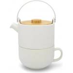 Bredemeijer Чайник UMEA TEA FOR ONE 500 мл, с чашка за чай, бял, Bredemeijer (BRED142007)